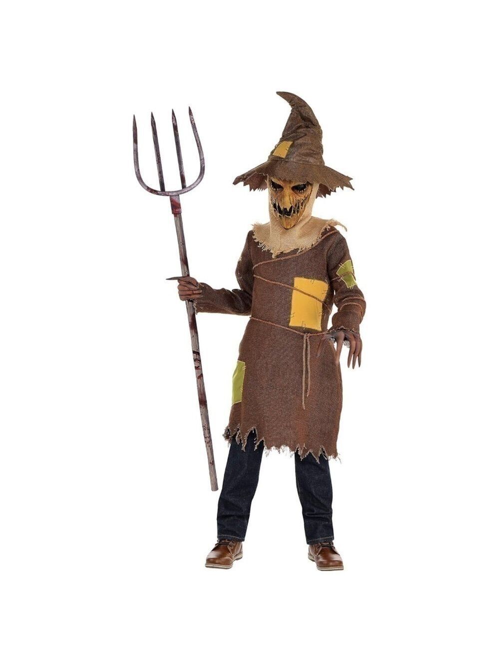 Scary Scarecrow Kids Halloween Costume Size XL 14-16 Years